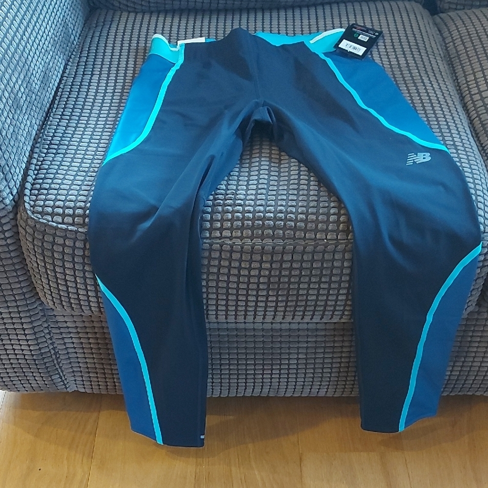 New Balance Black and Blue Athletic Leggings